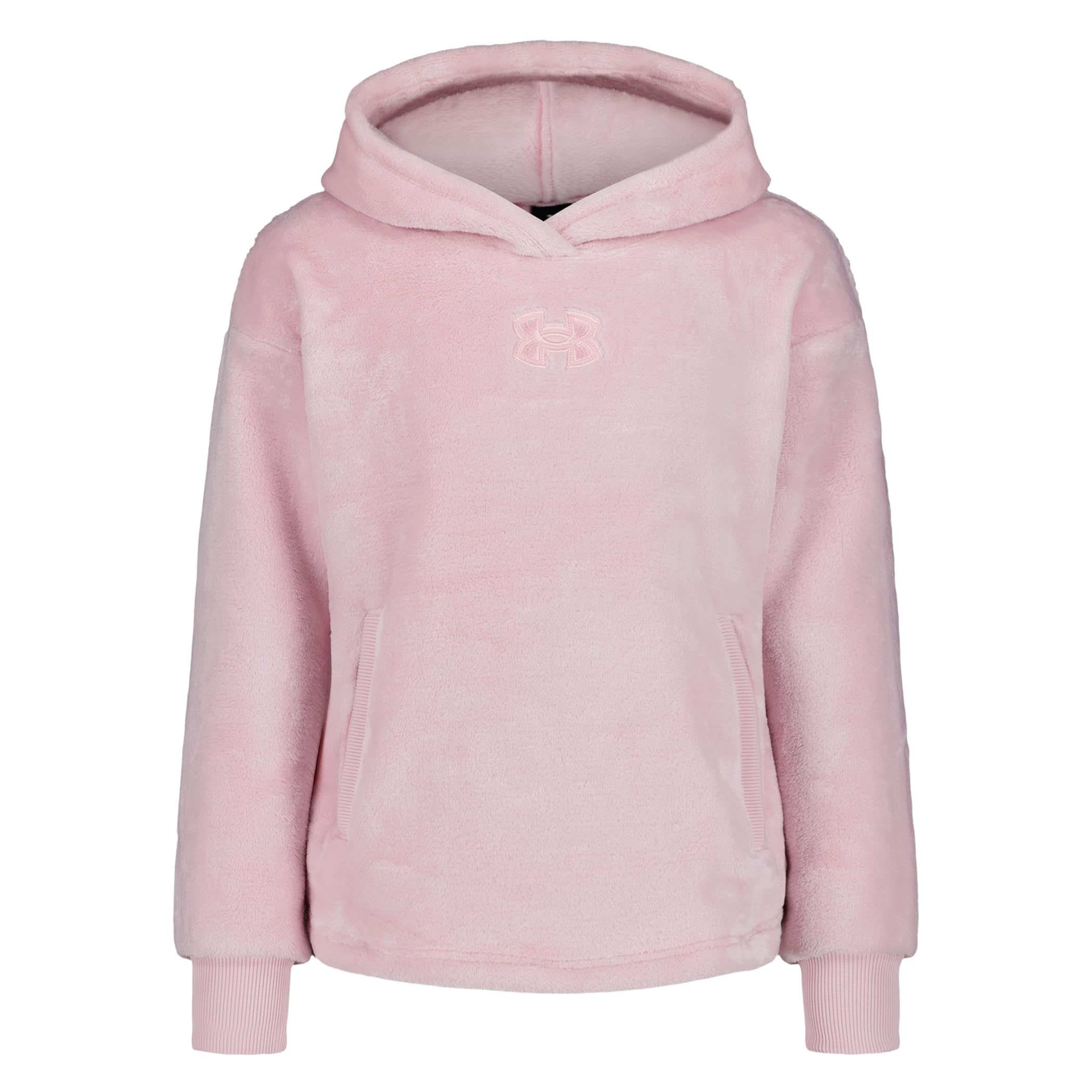 Under Armour Girls' Pullover Fleece Hoodie Sweatshirt, Outdoor Collection, Prime Pink Cozy, YXL Image