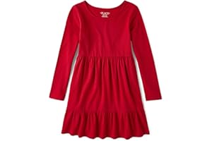 The Children's Place Girls Printed Skater Dress, Long Sleeve