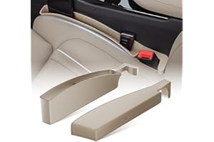 GOEPATO Car Seat Gap Filler 2-Pack - Front Seat Car Gap Filler with Built-Charging Cable Opening,Easy to Install,Accessories for Auto Trucks Van SUV,Beige