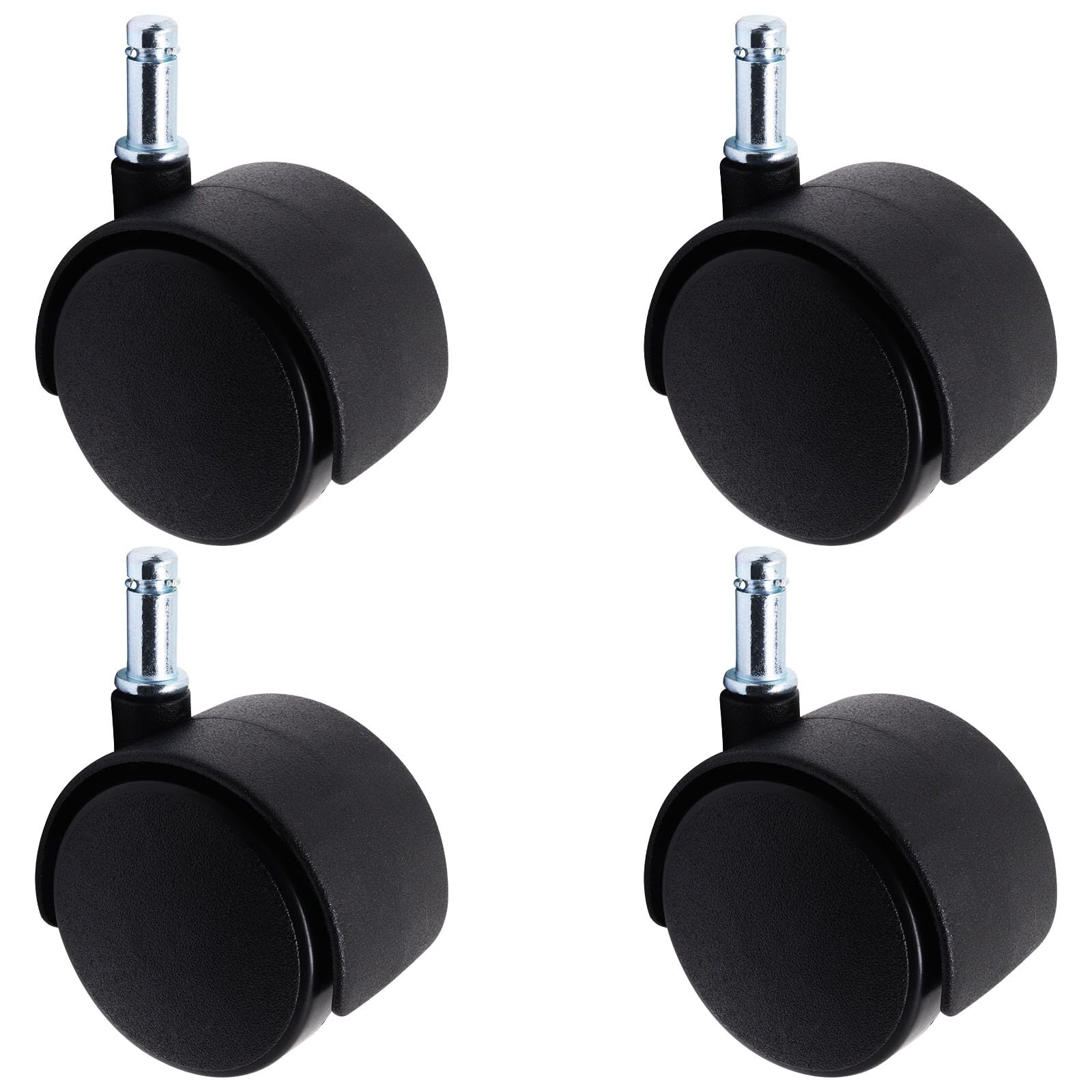 Photo 1 of SWZHAI Plastic Casters Set of 4, M8 Circlip Stem Caster Wheels 2 inch, Black Nylon Swivel Caster Wheels Replacement for Furniture, Office Chair, Table, Cabinet, Shelf