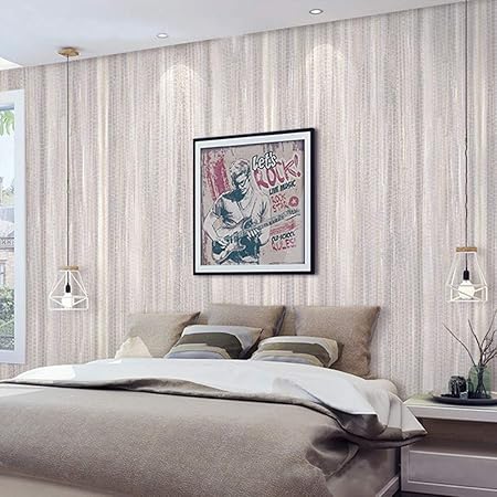 Nini Papier Peint Pour Chambre A Coucher Salon De Vetements Magasin Cafe Hotel General Litteraire Fond Imitation Paille Lin Pvc Wallpaper 0 53 M 9 5 M Lightpurplegray Amazon Fr Cuisine Maison