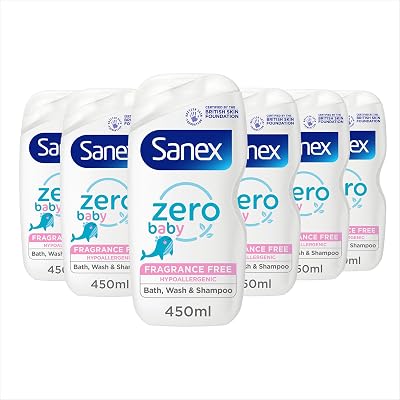 Colgate Sanex Zero% Hypoallergenic Baby Bath Foam Shampoo 450ml x6