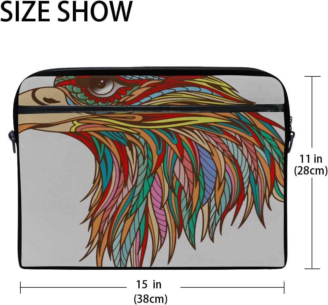 College Students Business Pe Laptop Bag Ed Head Eagle Black White Zentangle 15 15 4 Inch Laptop Case Briefcase Messenger Shoulder Bag For Men Women Briefcases