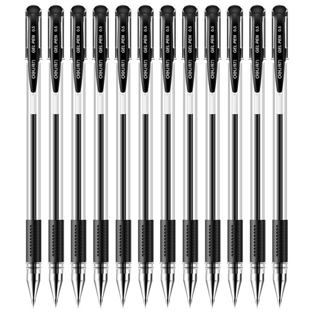 0.5mm Fine Line Metal Tip Liquid Gel Pen，Black Gel Ink Ballpoint Pens