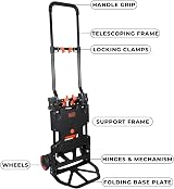 BLACK+DECKER 2-in-1 Sack Truck Trolley 55kg Hand Truck 120kg Platform view 4