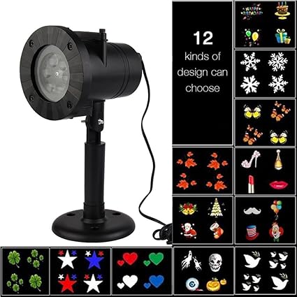 LED Projektionslampe Schneeflocke Weihnachtsbeleuchtung IP65 Wasserdicht Gartenbeleuchtung Dekotation für Weihnachten Innen u