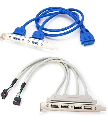 2 Port USB 2.0 Motherboard Rear Panel Expansion Bracket to IDC 9 Pin Motherboard USB Cable Host Adapter - 7