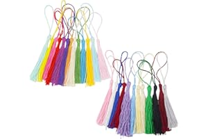 BOROLA 25 Pcs Handmade DIY Tassels 13cm/5 Inch Silky Soft Craft Mini Tassels for DIY Projects, Jewelry Making, Decoration, Bookmarks (Multicolored)