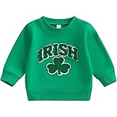 Lamuusaa Toddler Baby Girl Boy St. Patricks Day Outfit Irish Shamrock Embroidery Sweatshirt Pullover Shirts 6M-4T