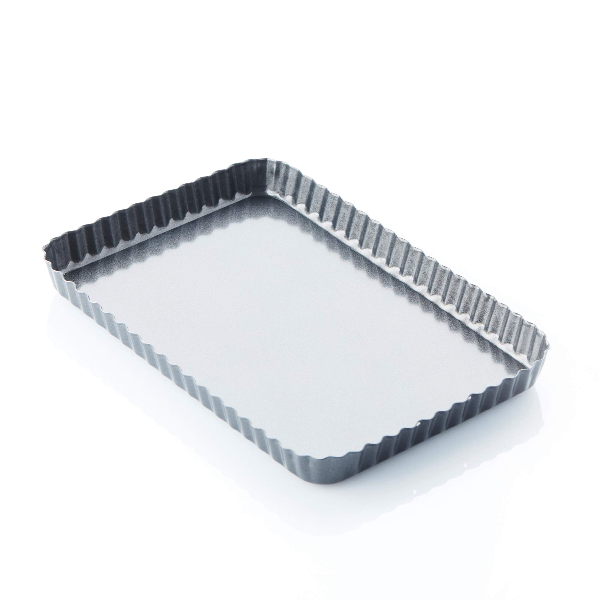 A'Domo Point-Virgule Fluted Non-Stick Tart/Quiche Pan with Removable Base 31X21X3Cm