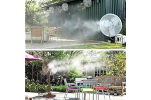 MUMICOD 16in Spray Ring,Outdoor Misting Fan Kit for a Cool Patio Breeze, Water Misters Spray Tube for Cool-ing Outdoor, Patio Garden Fan Accessories for Outside (with 16ft Tube,Excluding fans) A3122