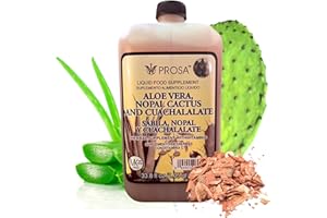 YERBERO - PROSA Aloe Vera, Nopal Cactus, and Cuachalalate Herbal Supplement – 33.8 fl oz (1.05 qt / 1L) – with Vitamin C for Digestive & Immune Support