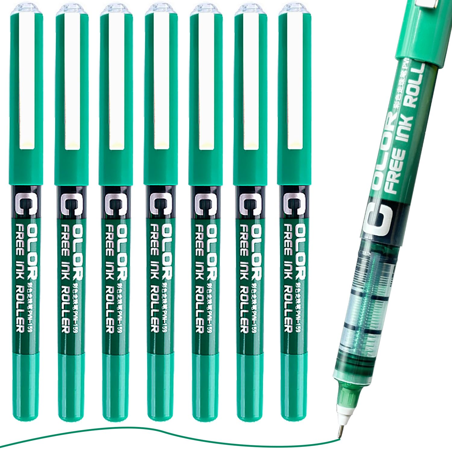 Green Rollerball Pen, 0.5mm Line Width, Back to School Supplies, Writing Pens for School Office