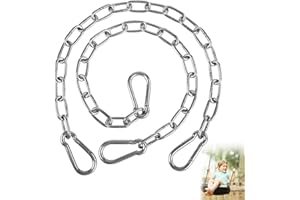 SYOCSEK 2 Pack 30 Inch Heavy Duty Chains for Swing, 440LB Hanging Chair Chain with 5/16 Thick Clasps, Adjustable Stainless Steel Chain Extension for Porch Tree Swing Hammock Chair Boxing Bag Yoga Gym