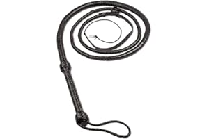 HADZAM Whip Made with Well Balanced Handle for Creating Sound Effects, 4, 6, 8 FT in 8 Plaits & 10FT in 12 Plaits with 5 Extra Tail Threads in Multiple Color Option.