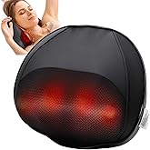 LEERCON Back Massager with Heat, Corded Plug-in Shiatsu Neck Massage Deep Kneading for Back Leg Waist Full Body, Gift for Women and Men, Black