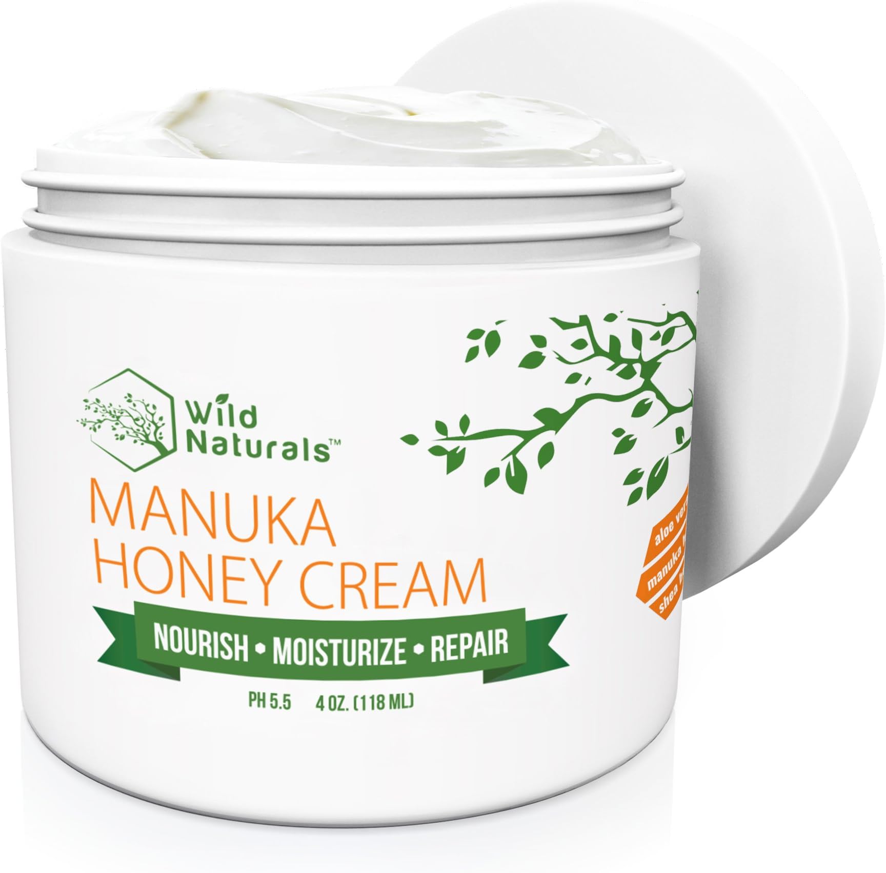 Manuka Honey Healing Eczema Cream : Aloe Vera + Shea Butter + Coconut Oil + Hemp Seed Oil Anti Itch Natural Moisturizer Face and Body Lotion for Dry Skin Dermatitis Psoriasis Rosacea Sunburn Relief
