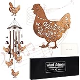 Chicken Gifts Wind Chimes for Outside - Luvsweets Chicken Rooster Gifts for Women Men, Metal Memorial Wind Chimes for Outdoor Garden Decor, Birthday Christmas Mother's Day Present for Mom Grandma