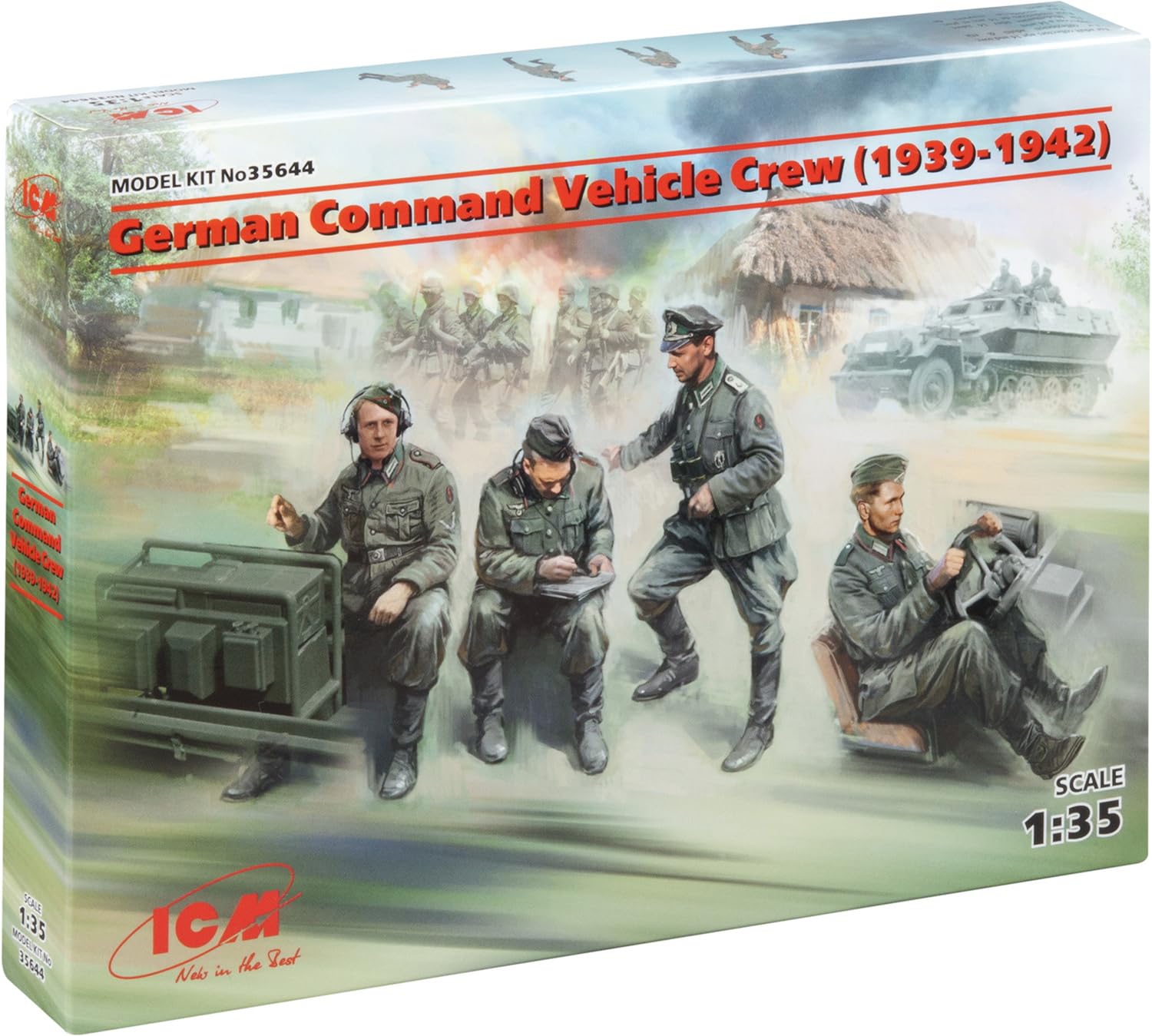 ICM German Command Vehicle Crew X 4 Figs Model Kit