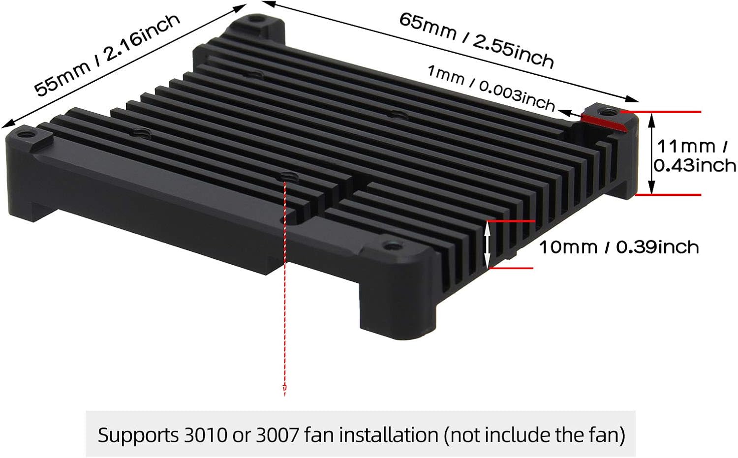 Geekworm Raspberry Pi 4 Heatsink, Efficient Passive Cooling Aluminum Heatsink for Pi 4 Model B & PoE/HAT Boards - Image 4