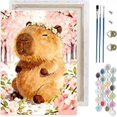 Paint by Numbers Kit for Adults-Capybaras, DIY Canvas Oil Painting 10x12In | With Frame,HD Pre-printed Canvas,Vibrant Acrylic Paints & Brushes,Beginner Friendly DIY Craft,Perfect Home Wall Art and Gift