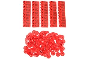100Pcs Livestock Ear Tags, 001-100 Numbered Animal Identification Ear Tags Label for Pig Goat Sheep Cattle[Red] Handling Supp