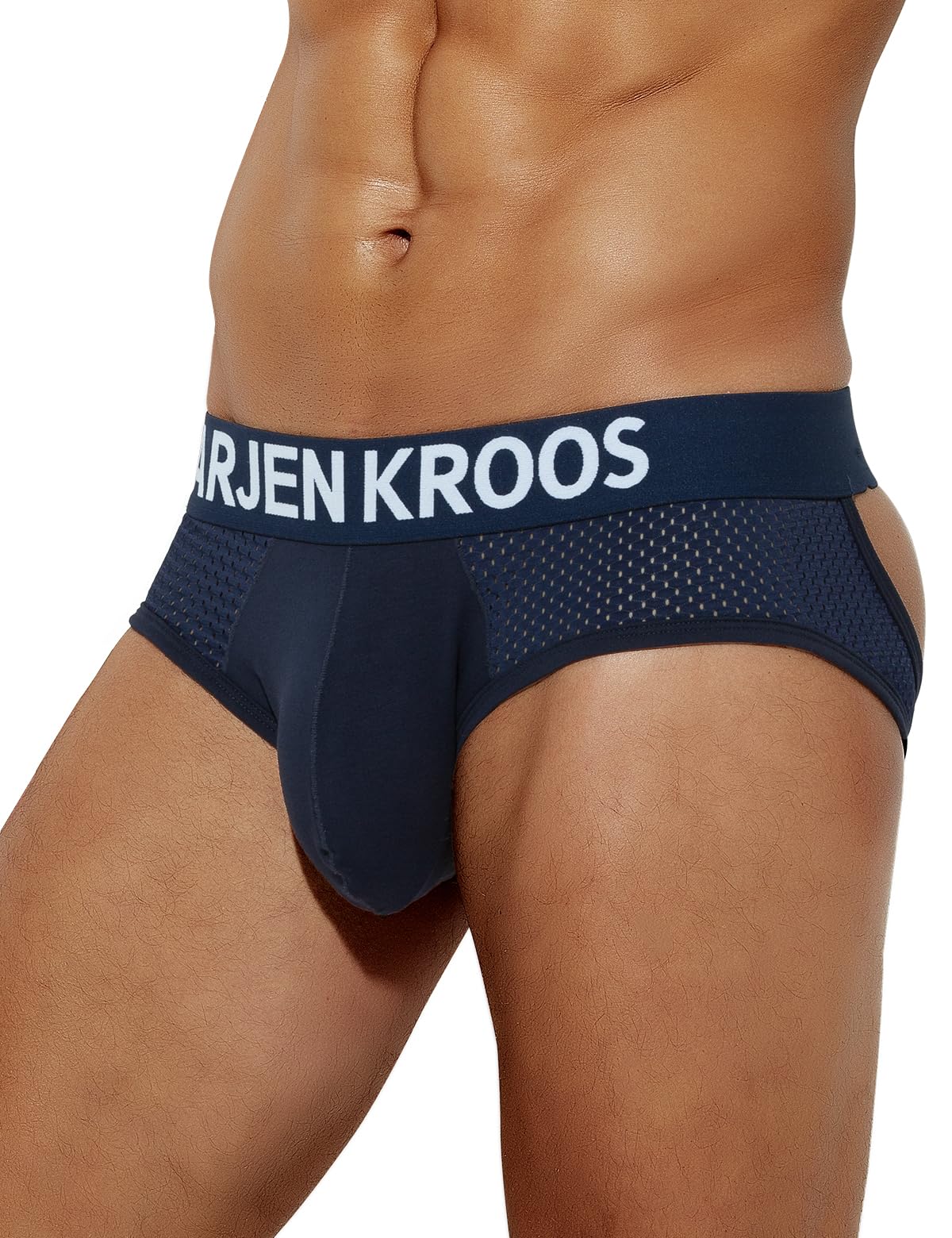 Photo 1 of Arjen Kroos Men's Jockstrap Underwear Breathable Mesh Jock Straps Cotton Athletic Supporter,DEEP BLUE,Large