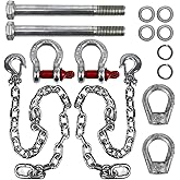 RULLINE Trailer Ultimate Connection Safety Chains Kit - 5th Wheel & Gooseneck | High-Strength Material, Suitable for Various Trailers | Easy Installation, Ideal Choice for Trailer Enthusiasts