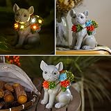 Goodeco Solar Garden Dog Statue with Succulent 7 LED Lights 19.5cm view 5