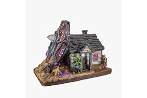 FG Square No Landing Zone Alien Theme Spooky Halloween Village Multi-Color LED Lights 10" x 7" x 7.5"