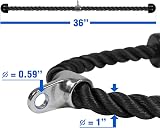 Yes4All Z6BK Tricep Rope 91.4 cm Black Nylon Braided Rope view 2