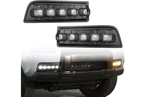 KeeForthewin Front Fog Lights DRL Lamps fit for Toyota 4Runner Sport with White LED Daytime Running Light - Amber Sequential Turn Signal Accessories (2010-2013)