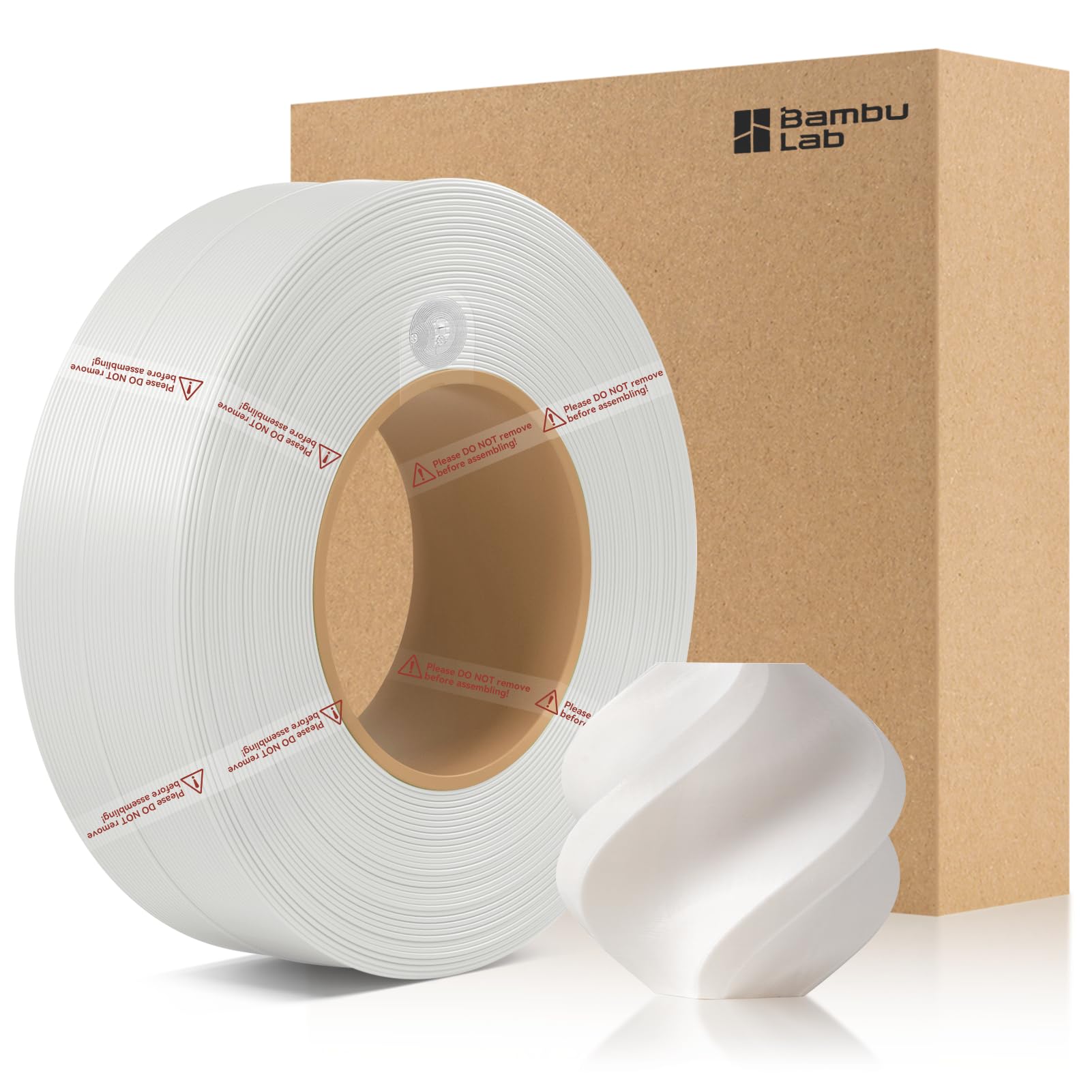 Photo 1 of 3DTOOLS Bamboo Original 1.75MM ABS Refill Filament Good Heat & Freezing Resistance Eco Friendly with RFID for Bambu Lab X1,P1 P2S,H2D AMS 1KG +/- 0.03mm (Without Spool) (White 40100)