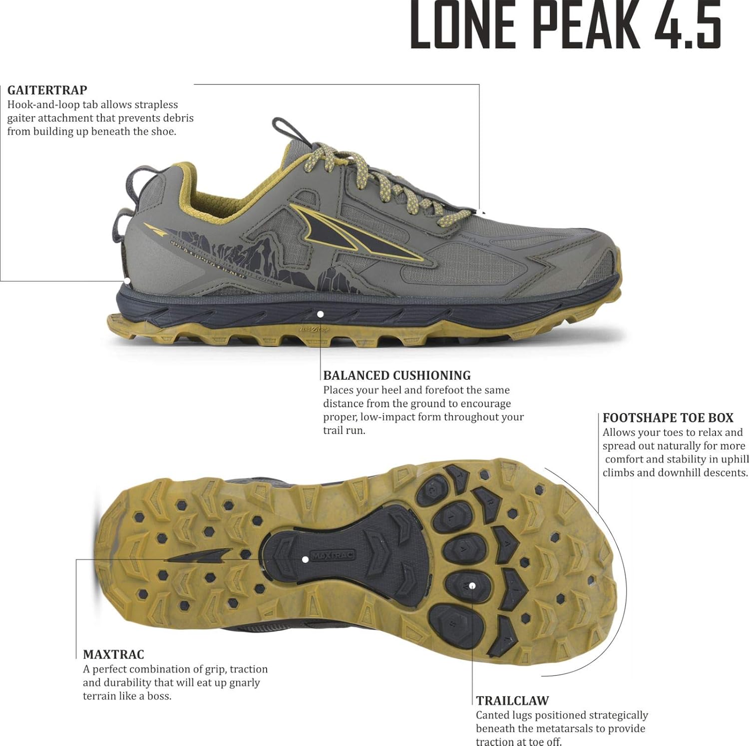 altra women's al0a4qtx lone peak 4.5 trail running shoe