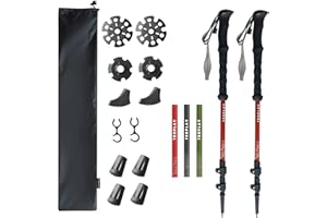 MTENPLAY TENPLAY Trekking Pole 7075 Aluminium,EVA Anti-Slip Grips,Quick Lever Lock,3 Section Collapsible,135cm/53.15" Lightweight 0.5lbs,Poles for Hiking Mountaineering Backpacking,Walking,Trekking.