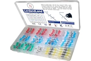 200PCS Solder Seal Wire Connectors Kit, Waterproof Solderless Heat Shrink Butt Terminal - Solder Sleeve Insulated Wire Connec