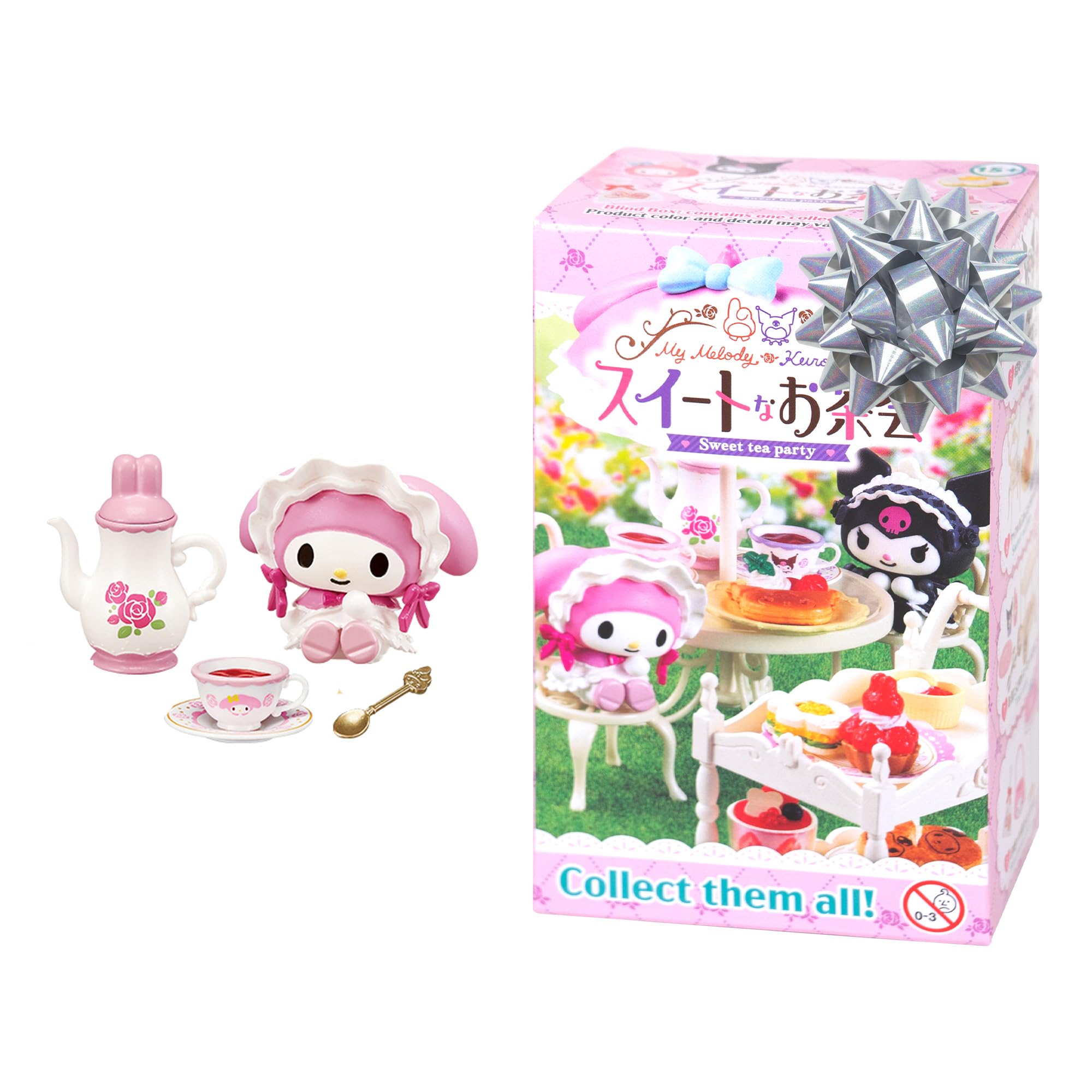 Hamee Re-Ment Hello Kitty and Friends Cute Blind Box Diorama Miniature Figure Set for Birthday Gift, Party Favor, Collectible Figurine (My Melody and Kuromi Sweet Tea Party) – 1 Pc. Mystery Set