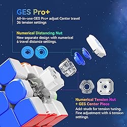 GAN 12 M Leap Frosted, 3x3 Stickerless Speed Cube