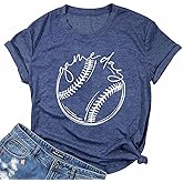 ALLTB Baseball Shirt Women Baseball Mom Shirts Funny Game Day Baseball Graphic Tee Tops Casual Ball Short Sleeve Tee Top
