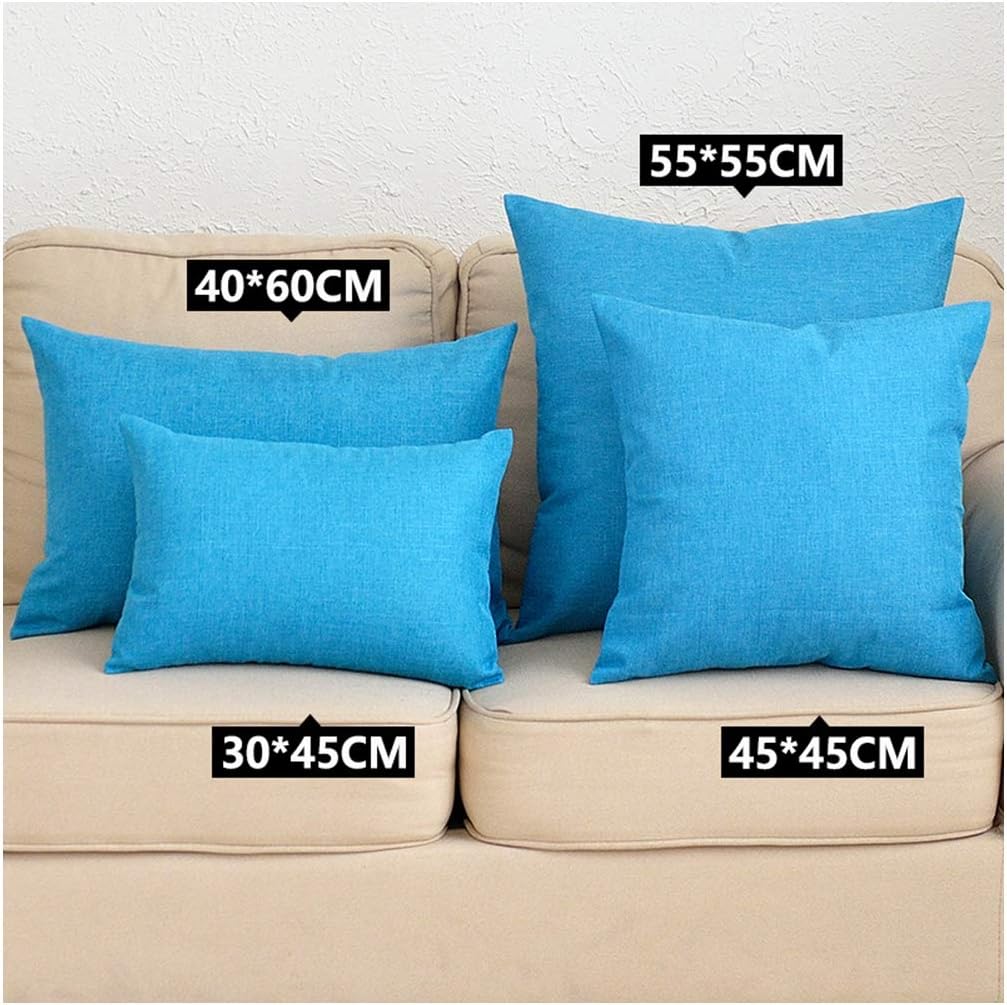 Coliang Sky Blue Pillow Case with Insert, Solid Multiple Color Simple