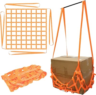 Jetcloud 1x1M Polyester Cargo Hoisting Net 300KG Load Capacity Orange Safety