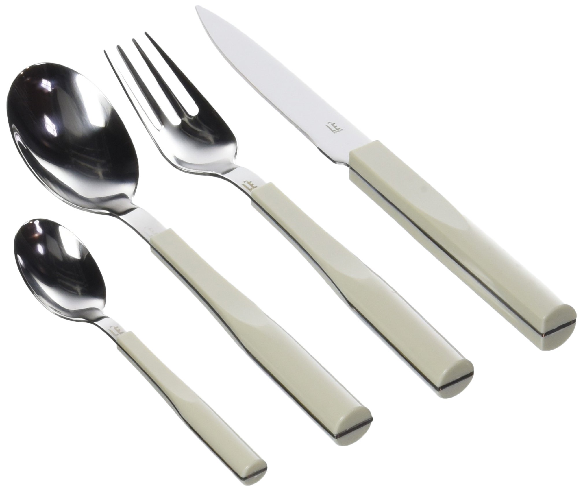 DEGRENNE – L'ÉCONOME by Starck – 24-Piece Cutlery Set – Plastic – White Shuttle
