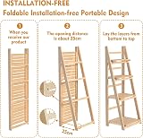 HOMIDEC 4-Tier Plant Stand Ladder Shelf Foldable Natural Wood Home Decor view 5