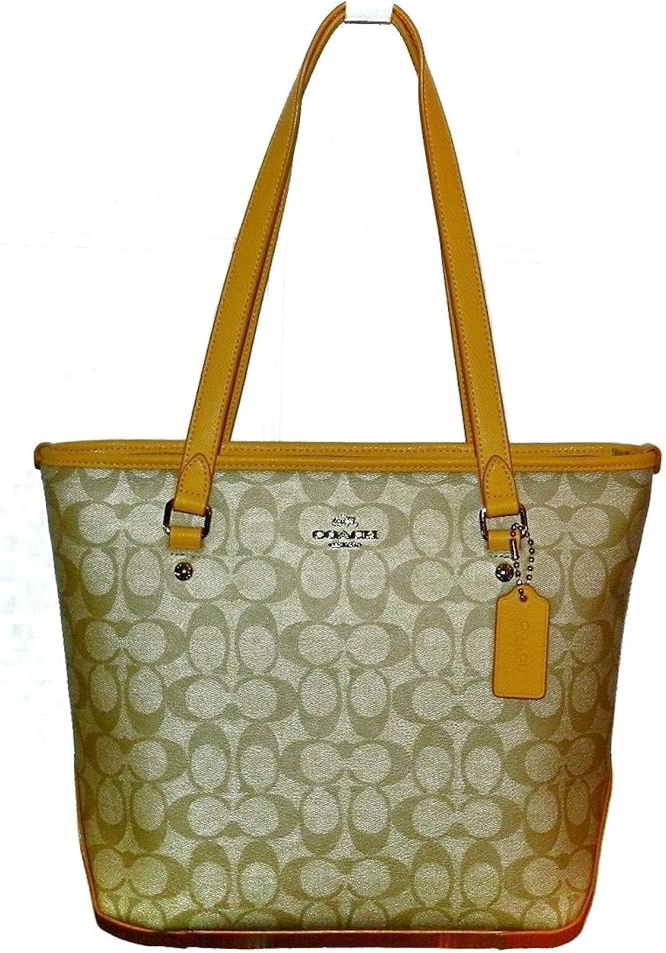 coach signature zip tote shoulder handbag