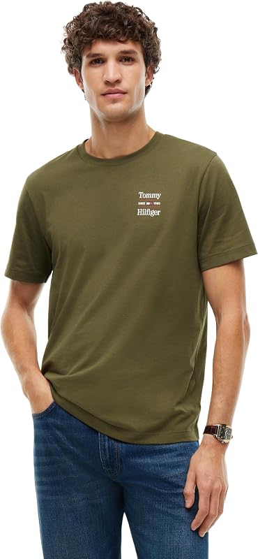 Herren T-Shirt 2er-Pack Chest Graphic Reg Tees Mw0mw45091 S/S, Schwarz/Huntsman Green, M — Foto 3 von 6