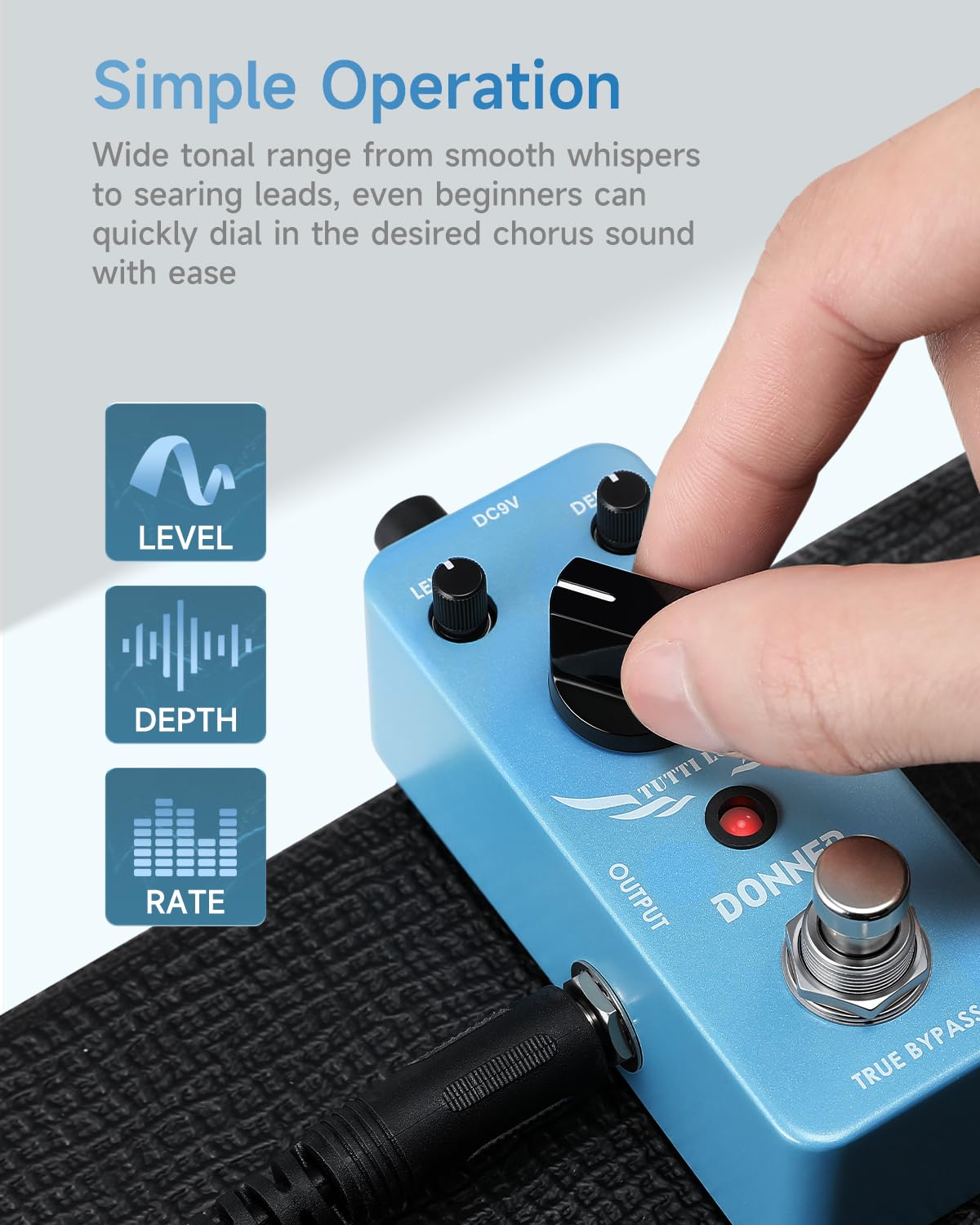 Donner Chorus Pedal, Tutti Love Analog Chorus Effect Classic Warm Chorus for Electric Guitar True Bypass