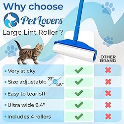 PetLovers Large Lint Roller with 3 Refills – 360