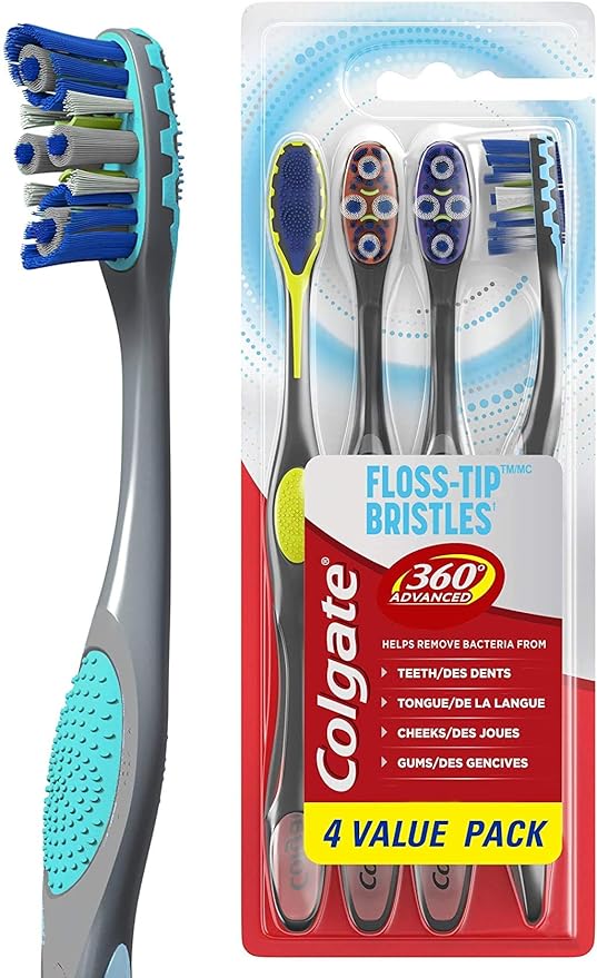 Buy Colgate 360 Total Advanced Floss Tip Toothbrush Soft 4 pack Online