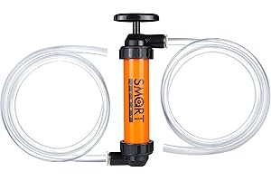 SMART JERRY - Universal Fluid Transfer Pump Kit, Manual Gasoline Siphon Pump, Compatible with Car, Tractor, Snowmobile, Hand-