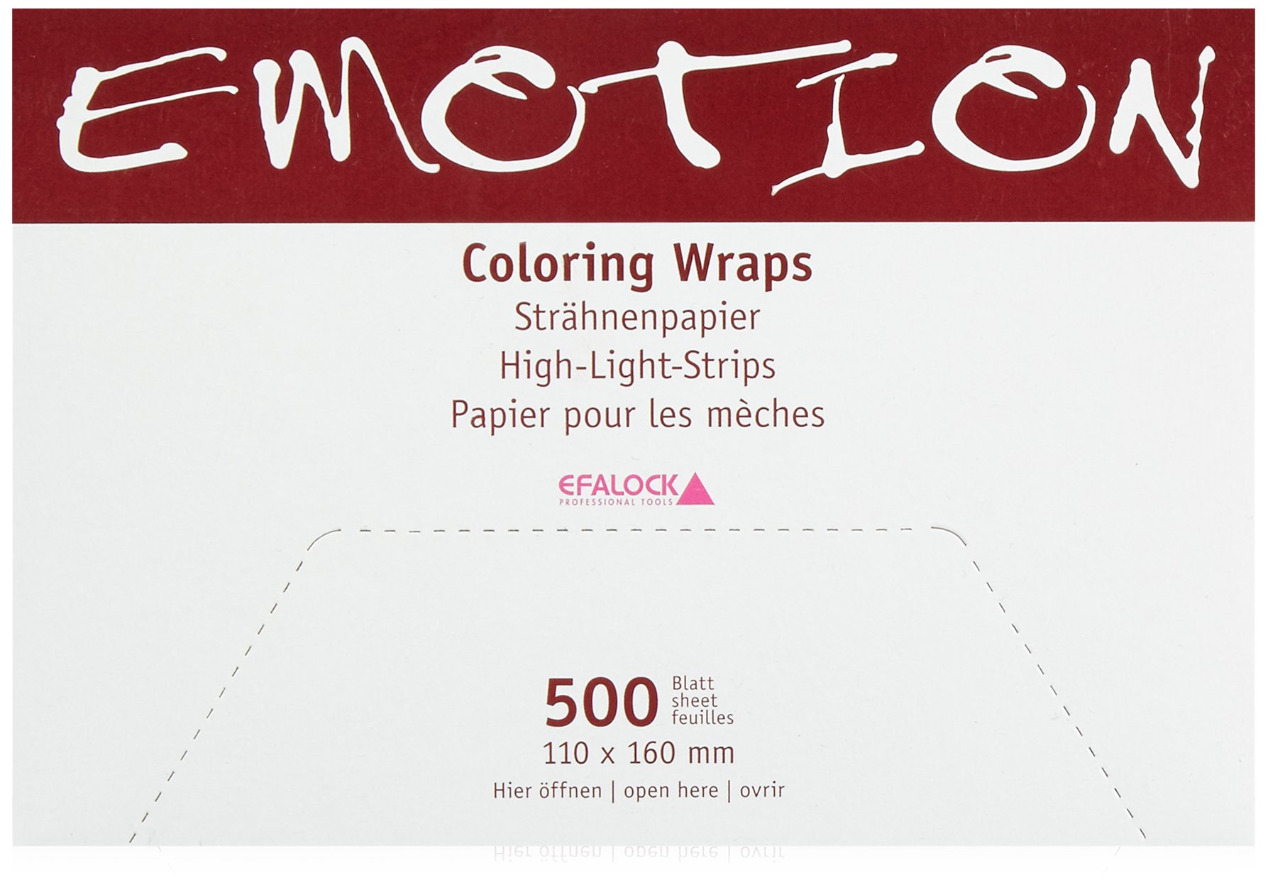 Efalock Colouring Wraps 500 Sheets, 160 mm Length x 110 mm Width, 0.41 kg